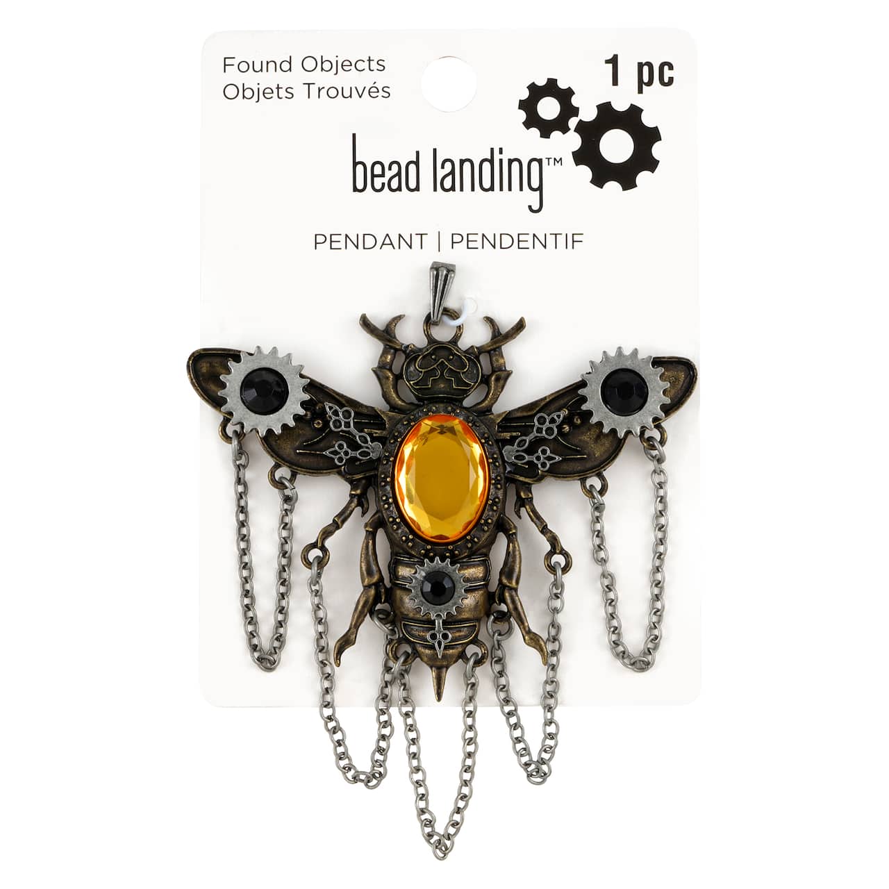 12 Pack: Found Objects Bee Pendant by Bead Landing™